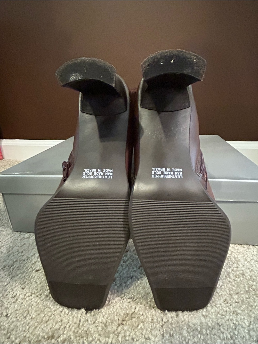 Hocus Pocus Brown Knee HIgh Square Toe Block Heel Boots NEW Size 8-1/2 M - Picture 4 of 10